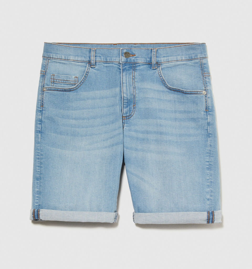Slim comfort fit denim shorts - men's jean shorts - Light Blue | Sisley image number 6